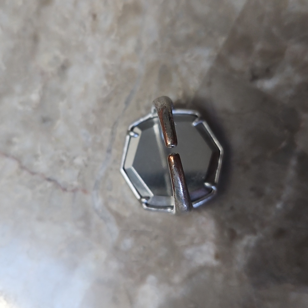 Kendra Scott Adjustable Hexagonal Black Druzy Cocktail Ring - Picture 4 of 4